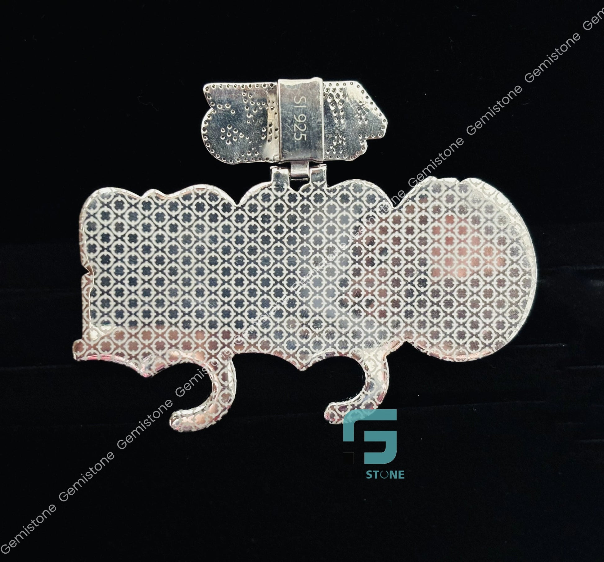 Iced out Lucky Number_ Custom Name Moissanite Pendant