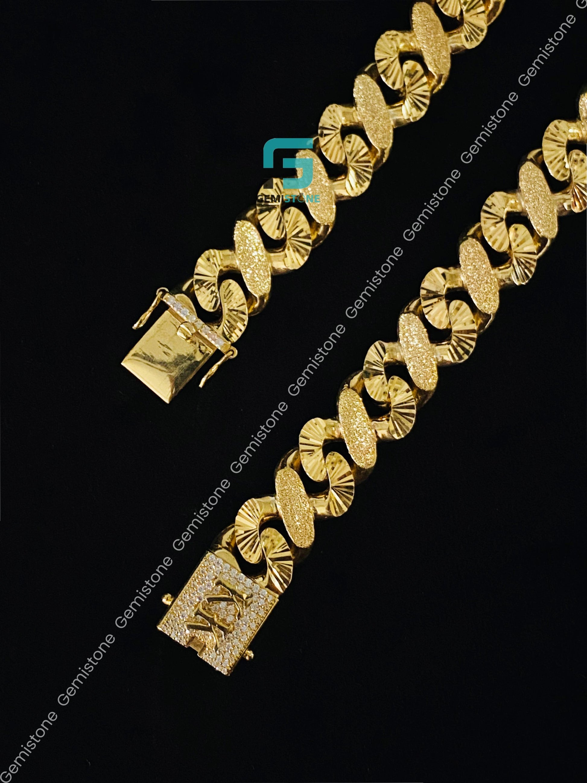 Iced out Yellow Gold Plated Chain