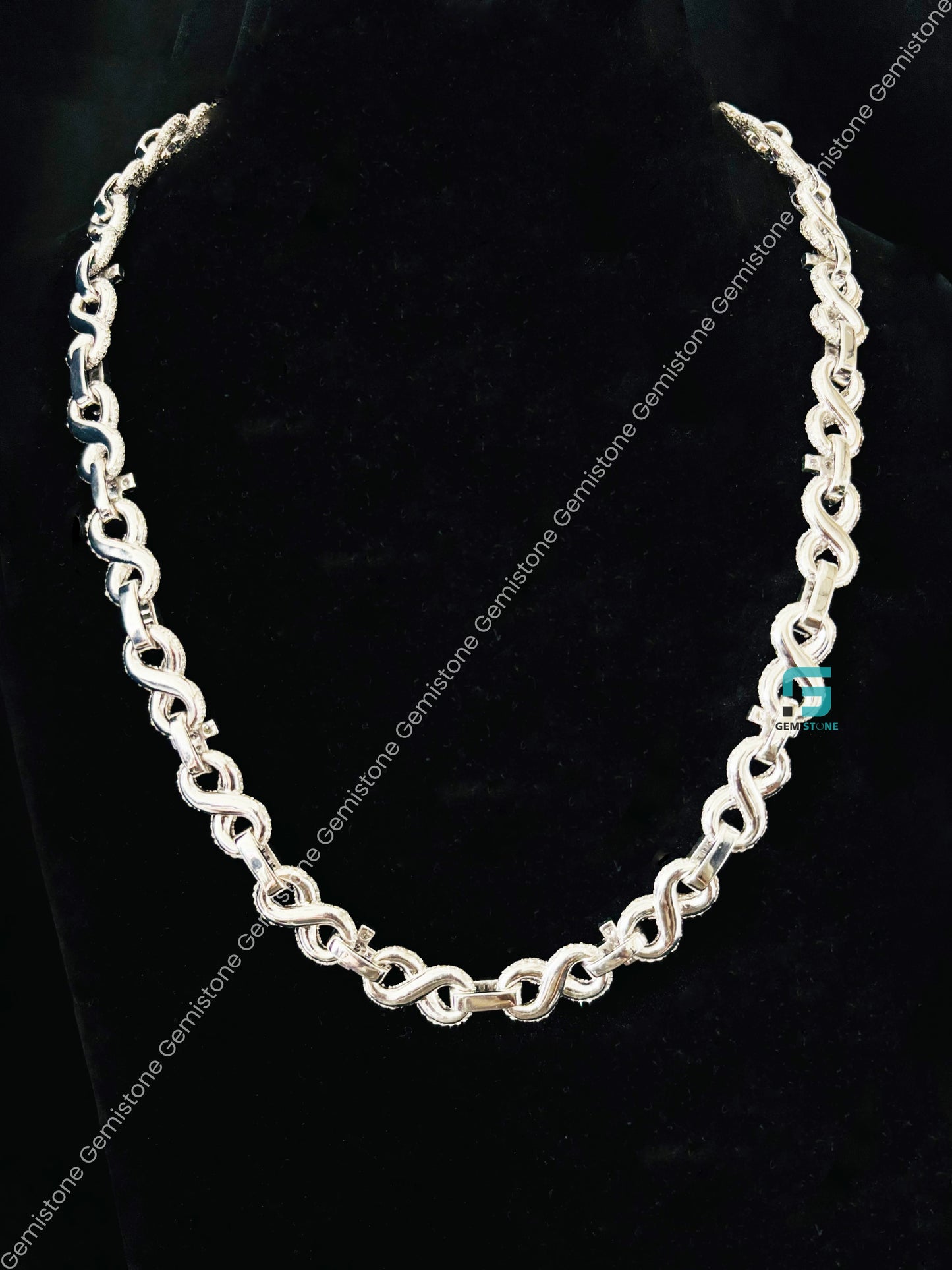 10MM Infinity Link Iced Out Moissanite Hip Hop Chain for Men