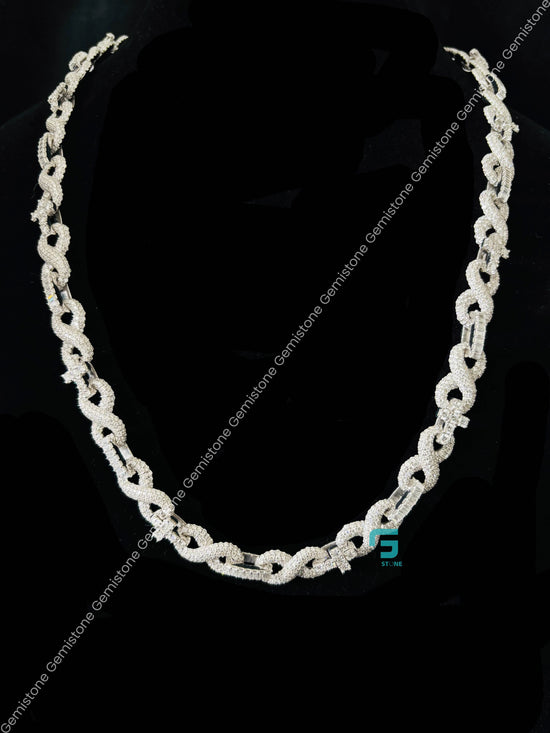 10MM Infinity Link Iced Out Moissanite Hip Hop Chain for Men