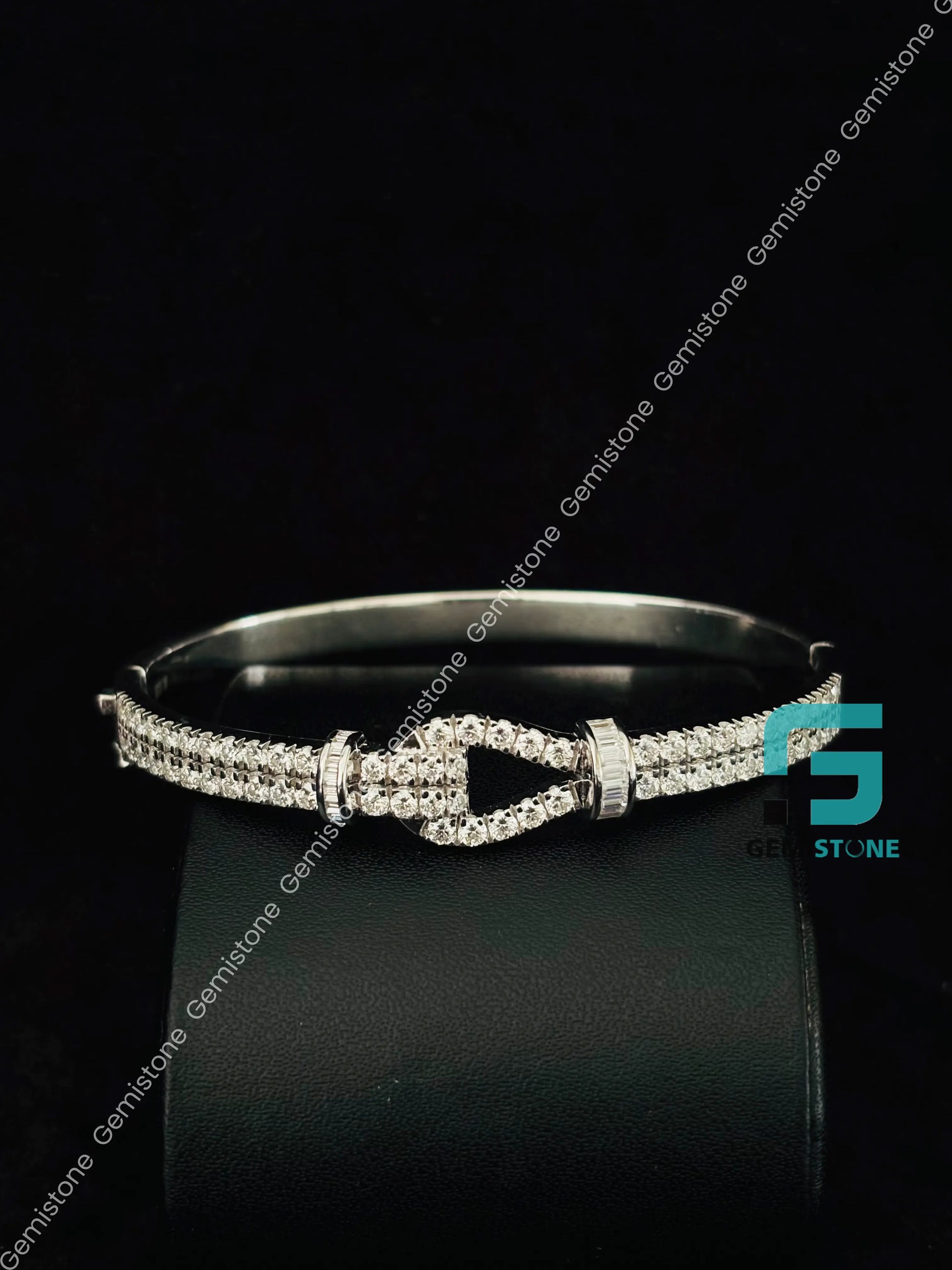 Infinity Motif Moissanite Bangle Bracelet