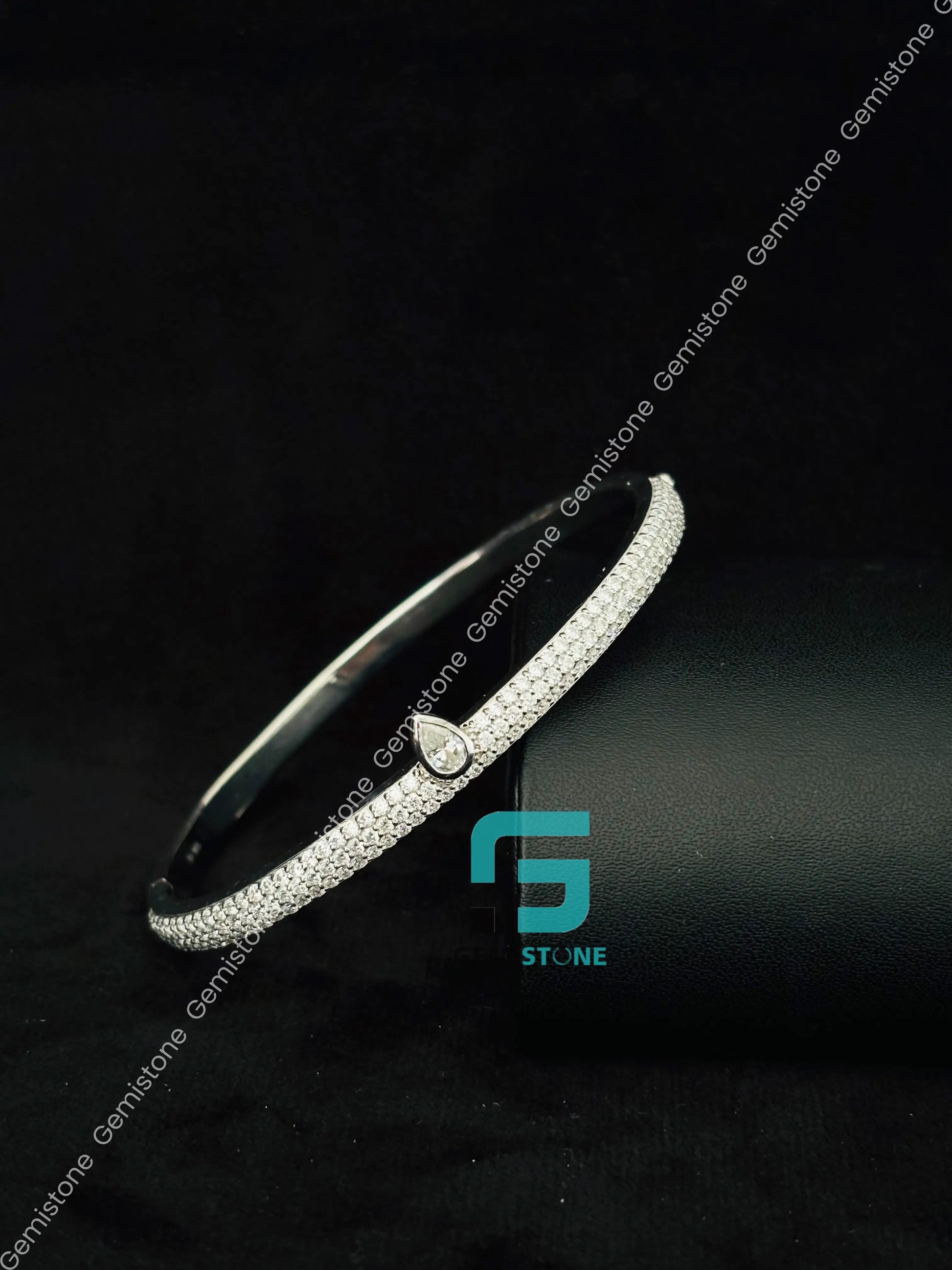 Infinity Motif Moissanite Bangle Bracelet For Women