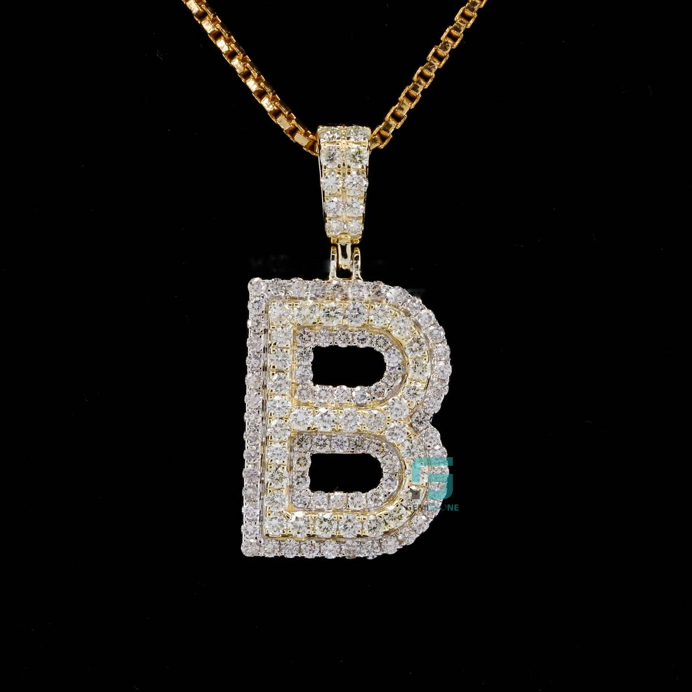 Fully Iced Out VVS Moissanite Hip Hop B Letter Pendant