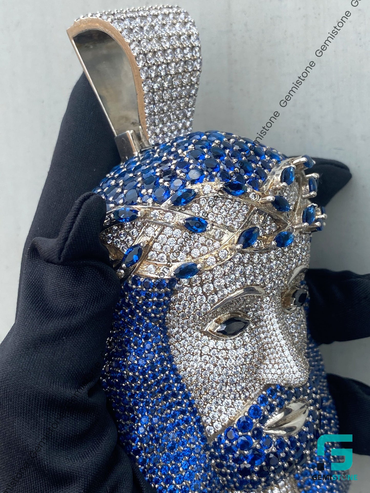 Hip Hop Fully Iced Out VVS Diamond GIANT Jesus Pendant