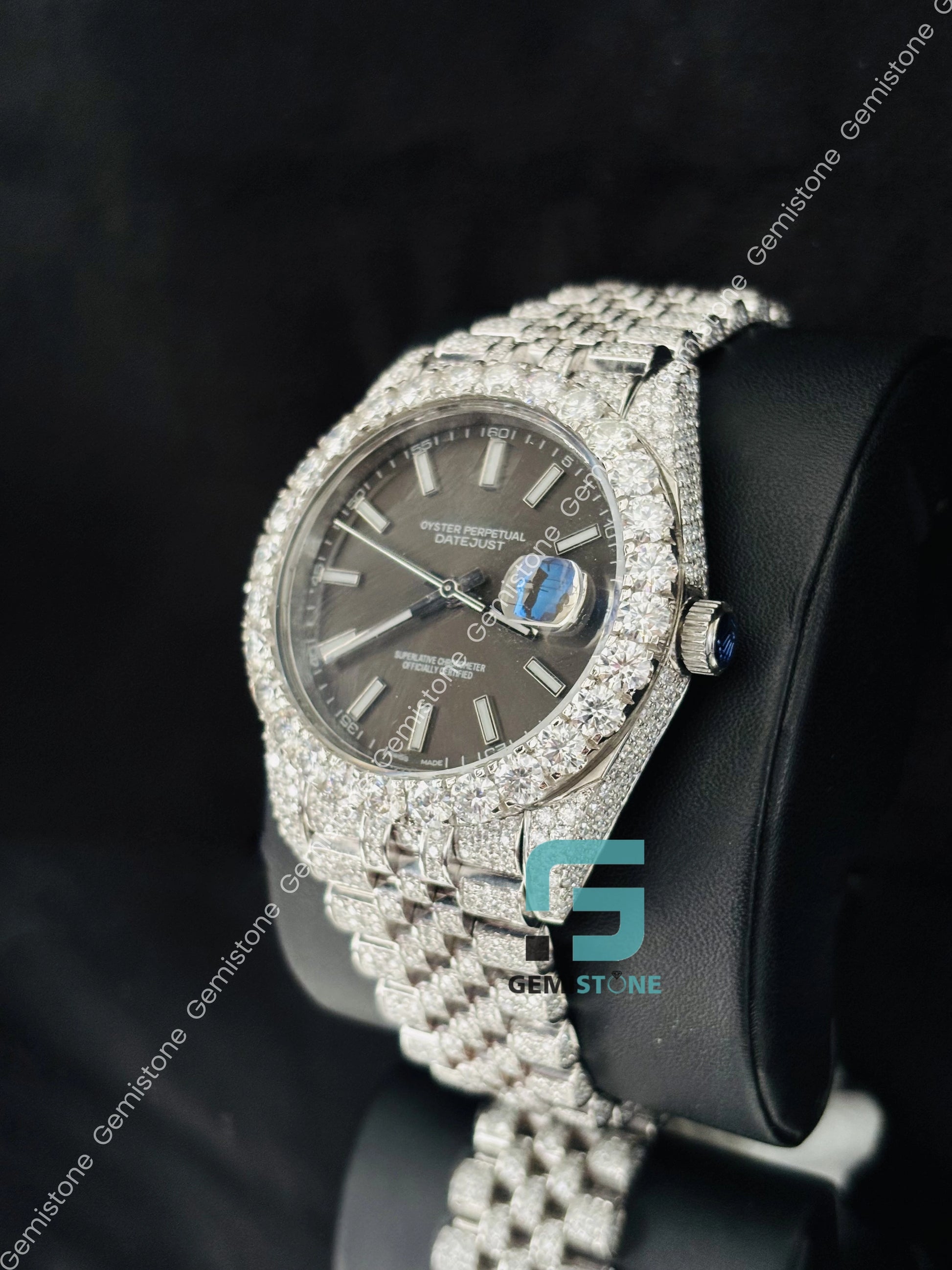 Jubilee Strap Studded Moissanite Luxury Watch