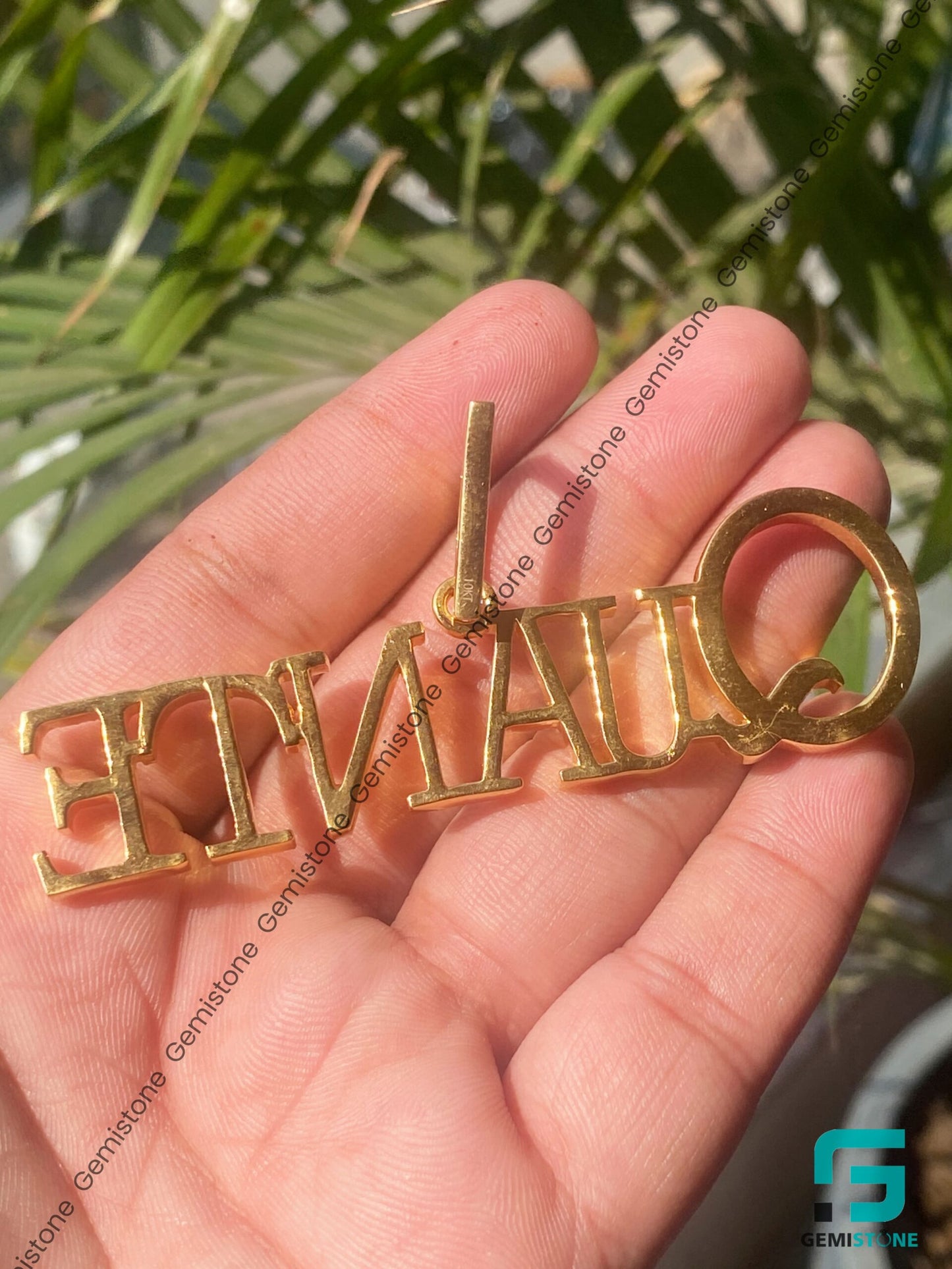 Custom14K Gold VVS Moissanite Diamond Iced Letter Initial Pendant