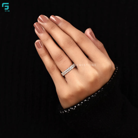 Lab Grown Diamond Marquise Leaf Eternity Ring For Women
