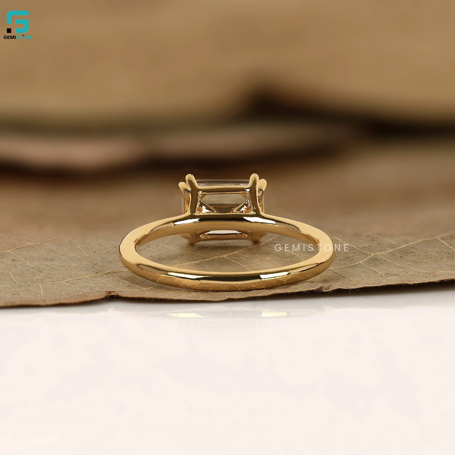 Lab Grown Emerald Cut Solitaire Ring