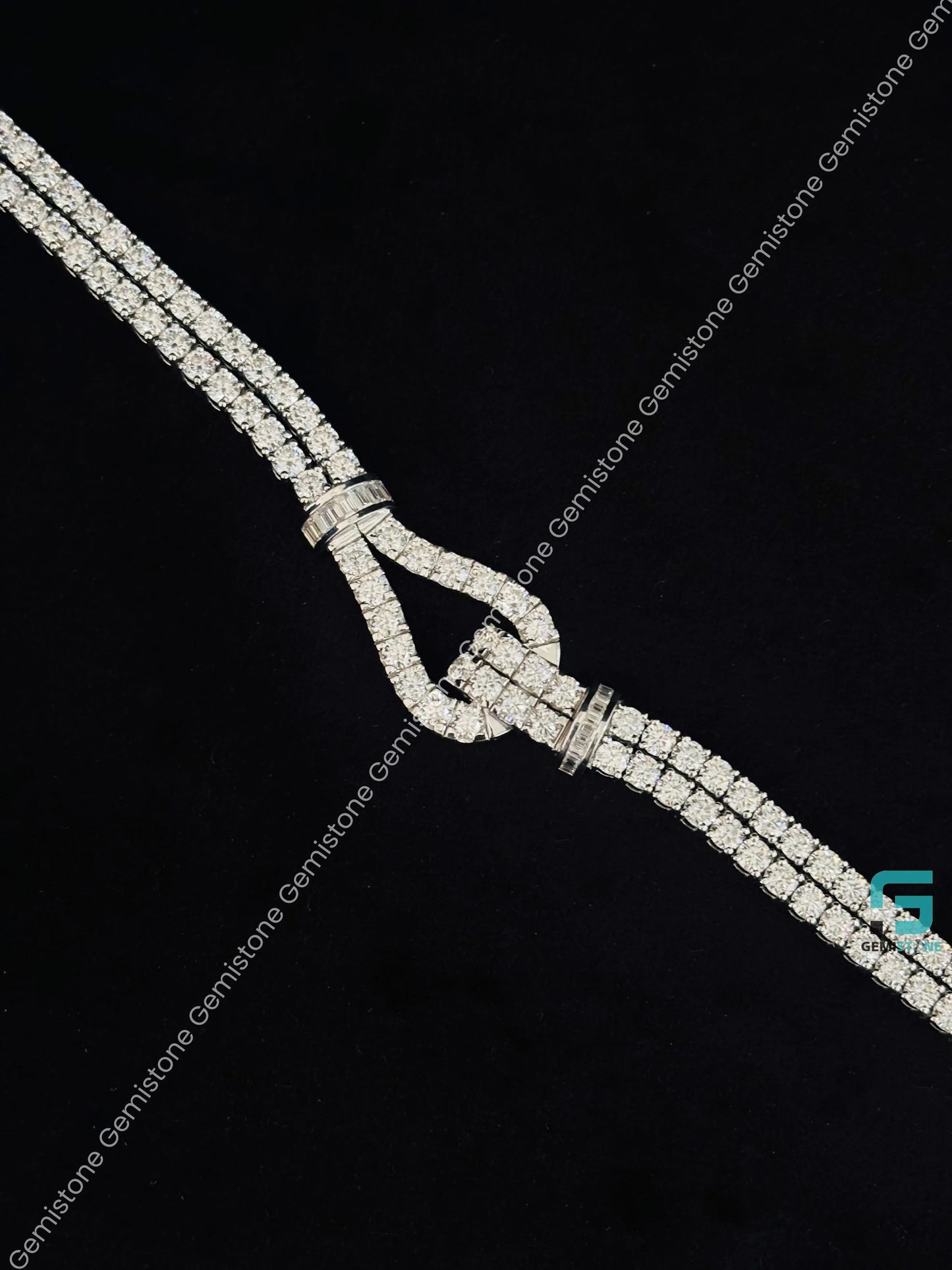Lasso Moissanite Necklace In 925 Sterling Silver