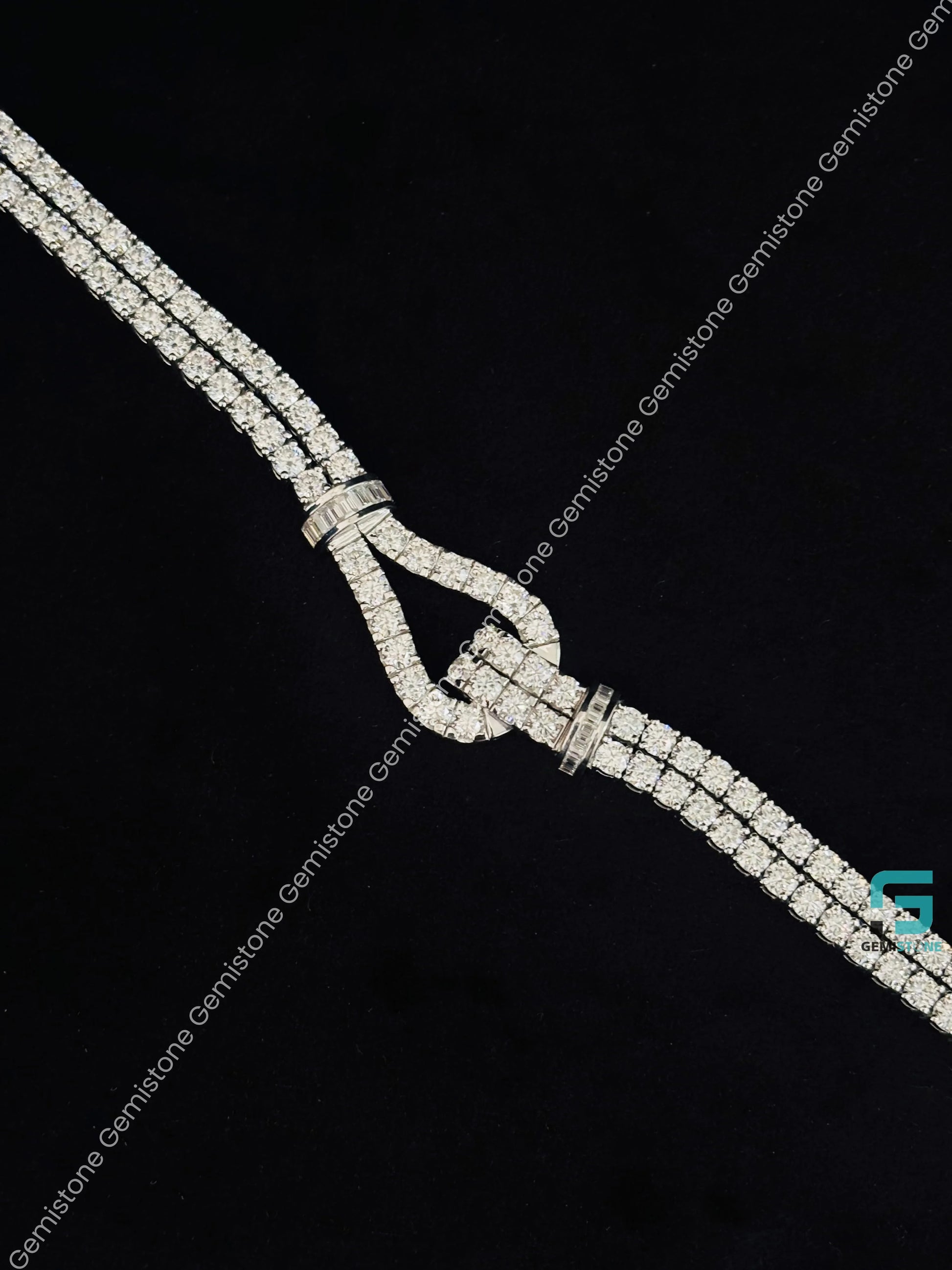 Lasso Moissanite Necklace In 925 Sterling Silver