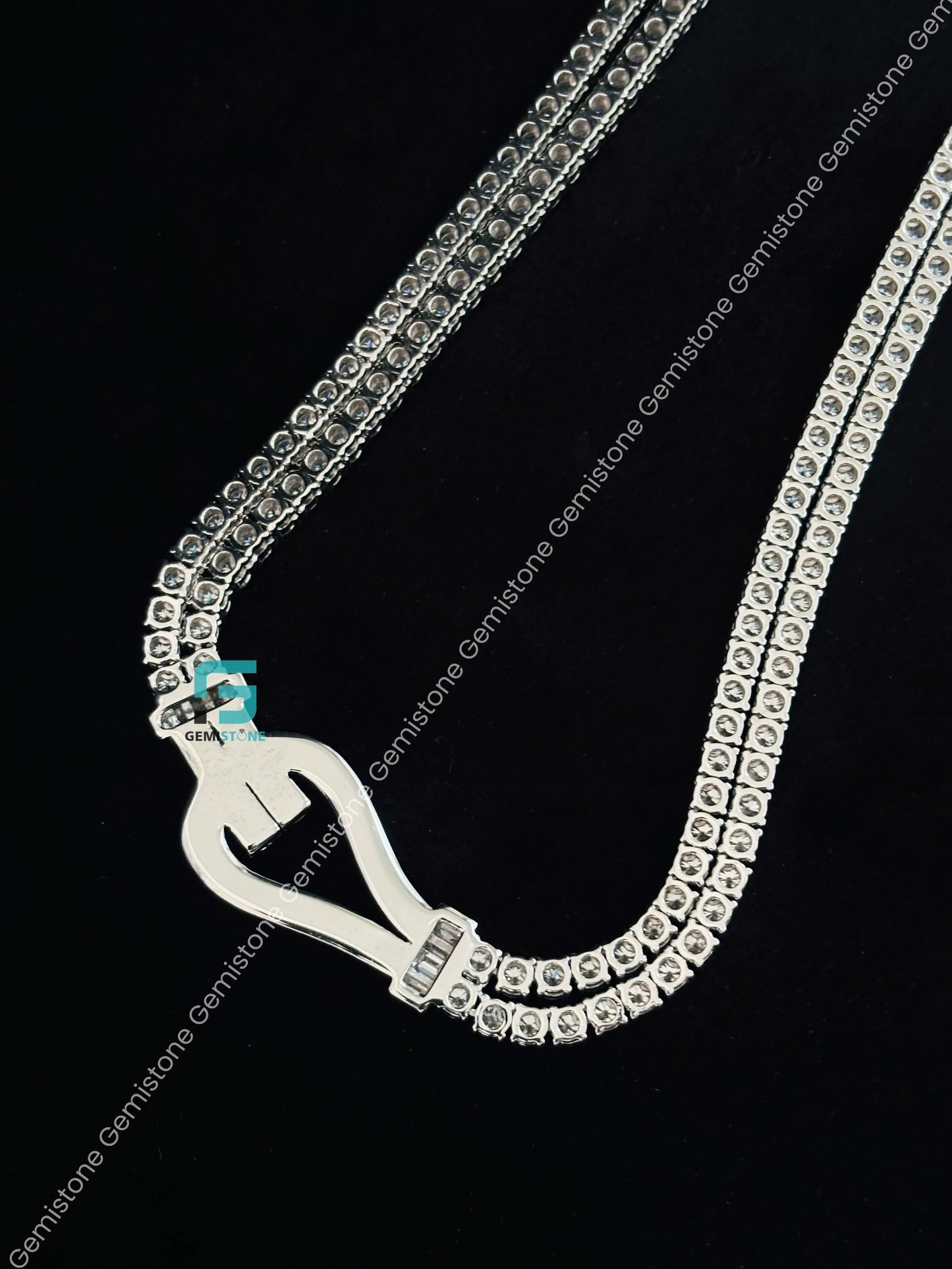 Lasso Moissanite Necklace In 925 Sterling Silver Gift