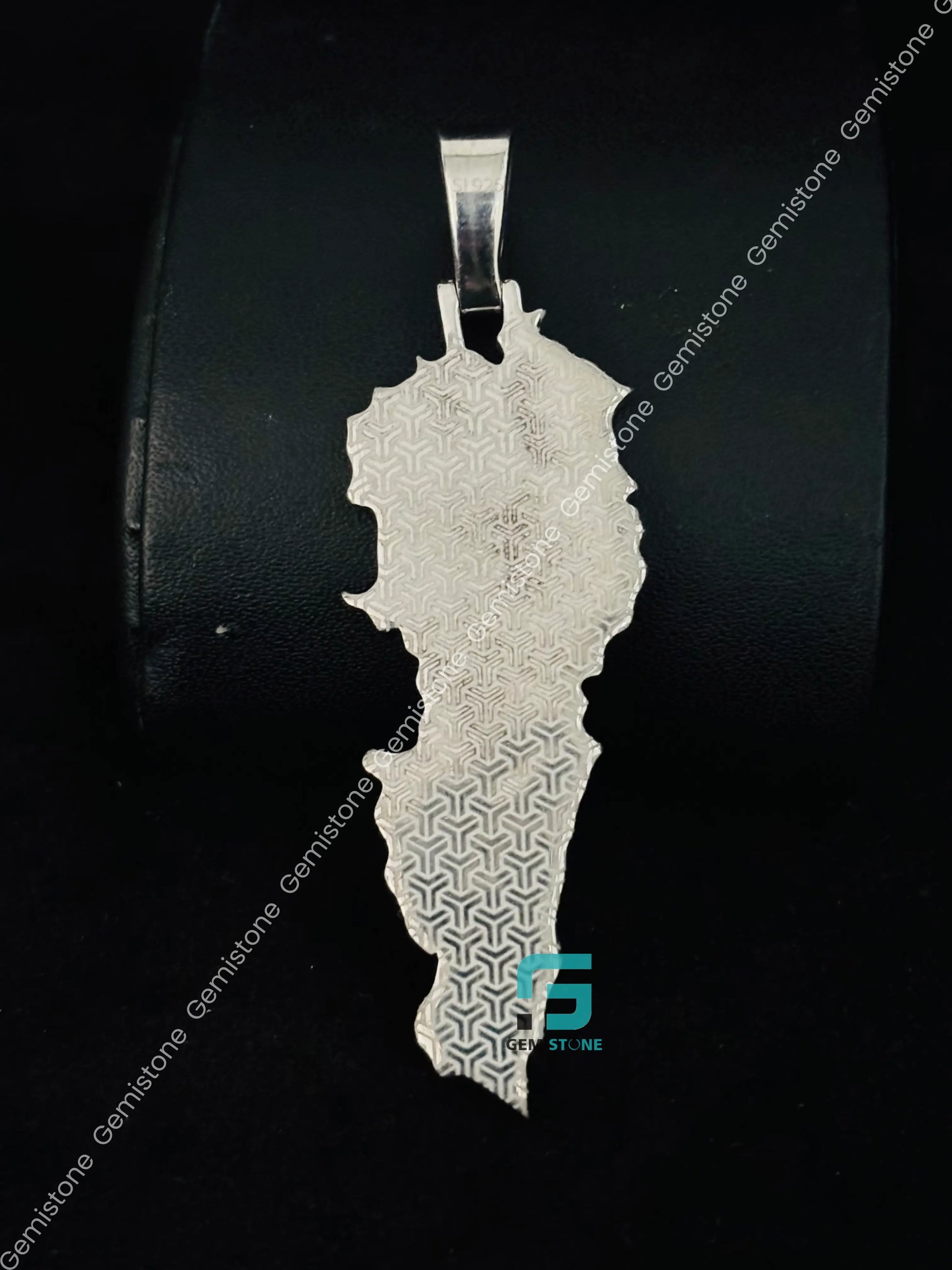 Lebanon Map Moissanite Hip Hop Pendant For Unisex