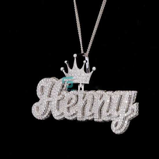 Unisex Fully Studded Moissanite Diamond Iced Letter Pendant