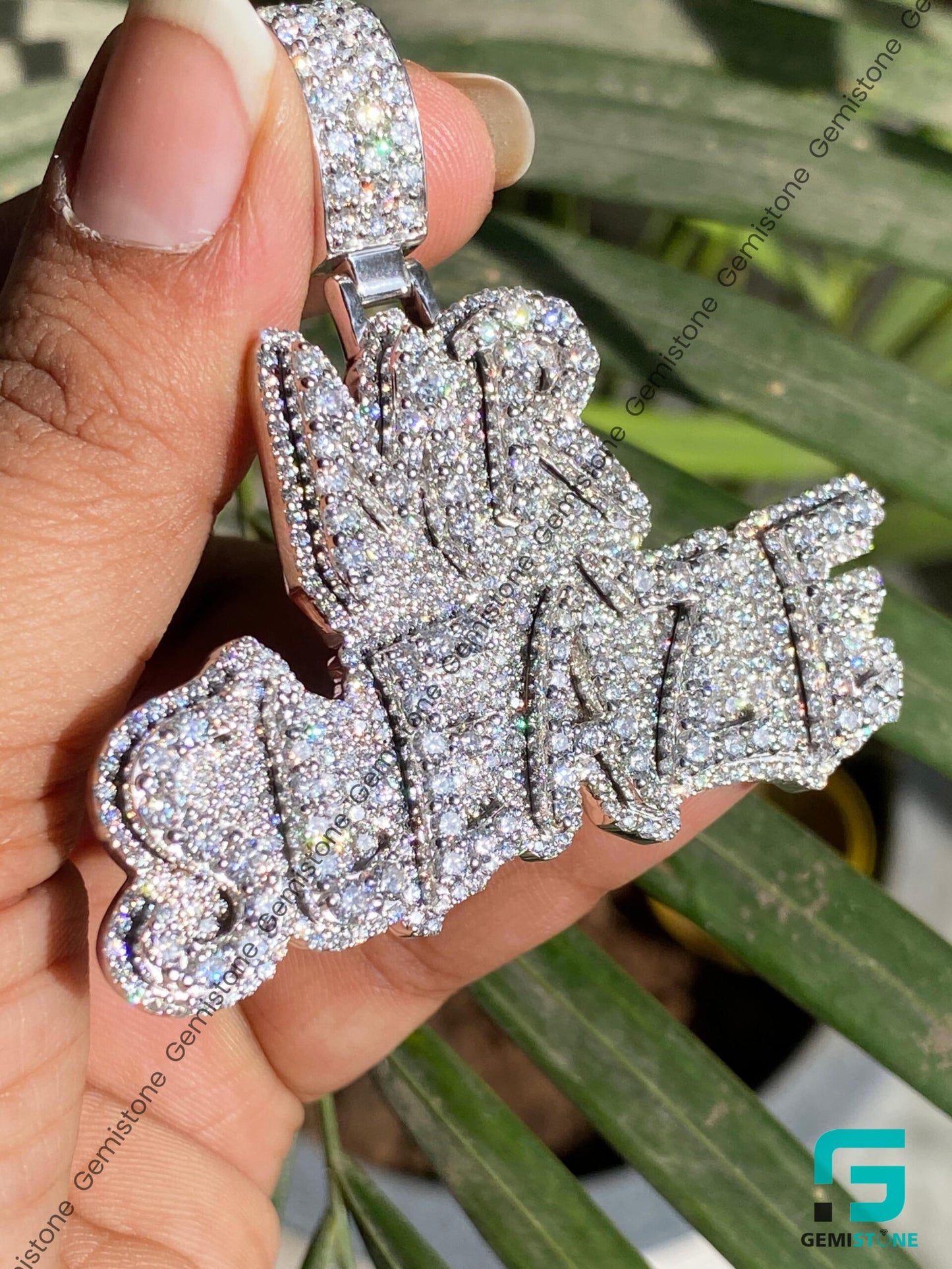 Custom Iced Out Moissanite Diamond Intial Letter Pendant "MR SLEAZE"