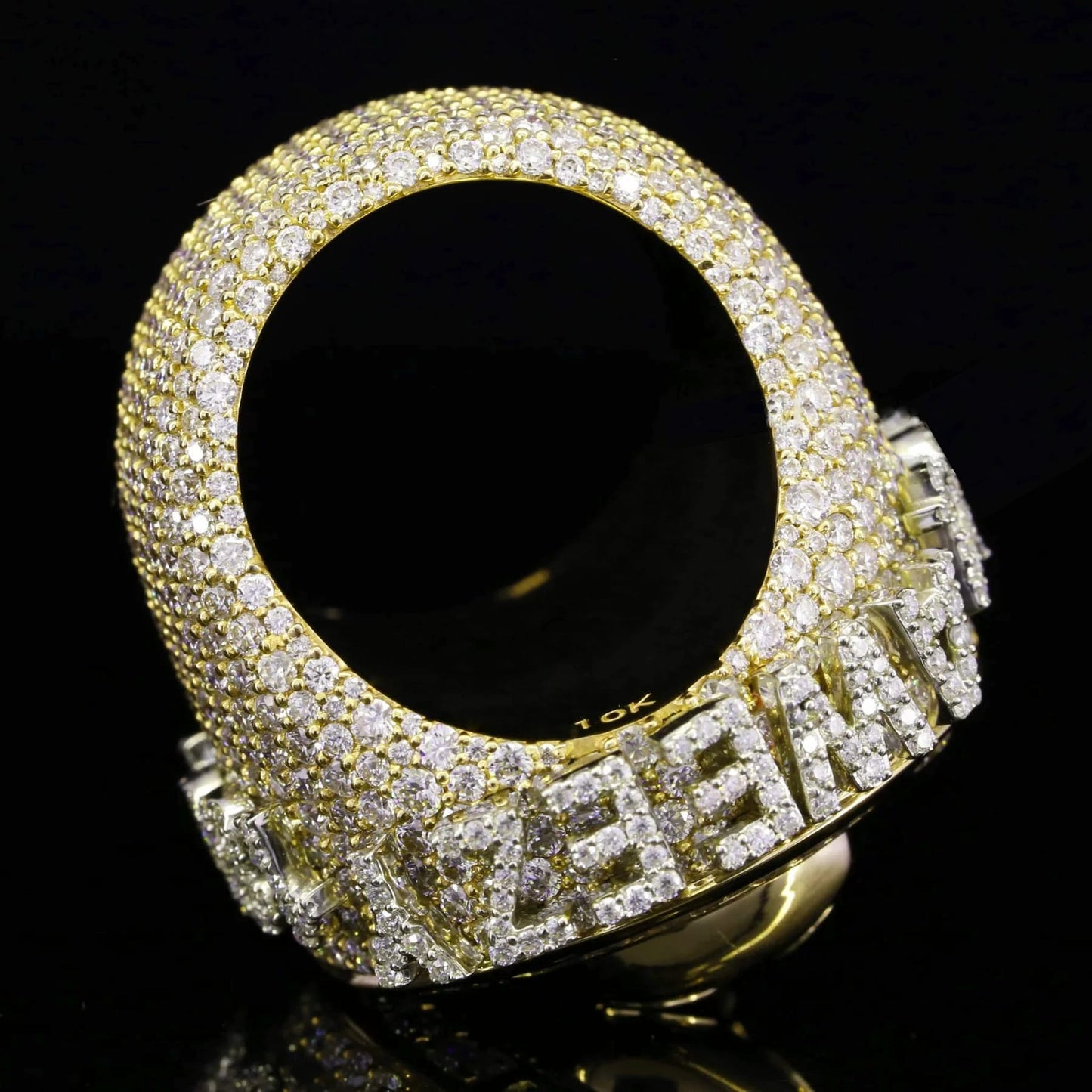 925 Silver Full Eternity Bust Down Moissanite V For Vendetta Ring