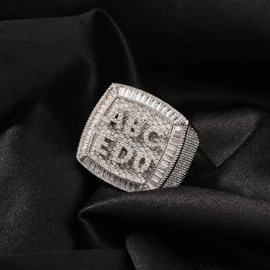 Fully Iced Out Custom Letter/Personalized Name Moissanite Party Hip Hop Ring