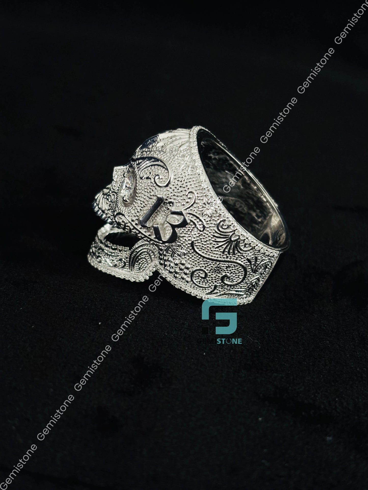 Lucky Number Silver Moissanite Ring