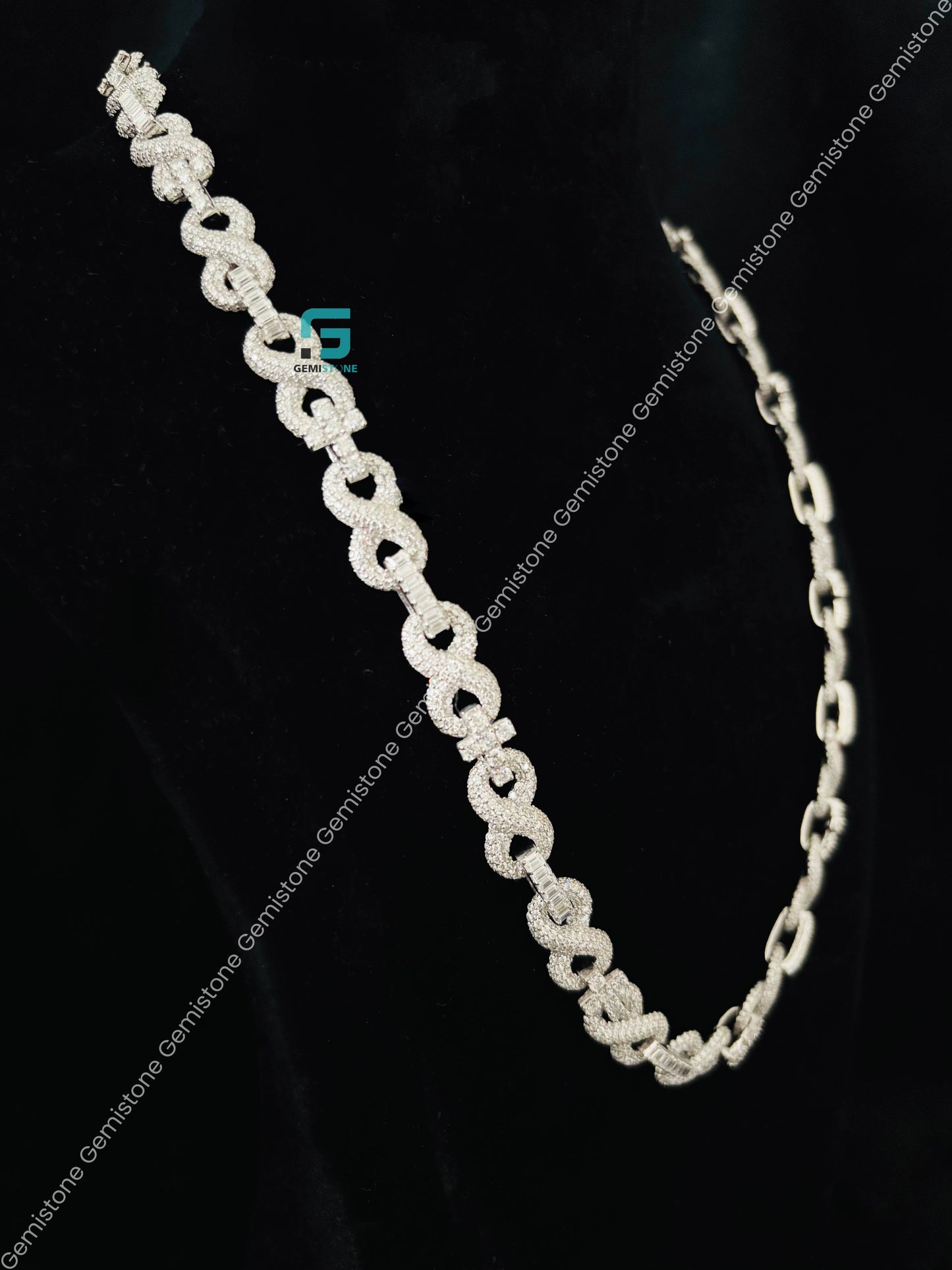 10MM Infinity Link Iced Out Moissanite Hip Hop Chain for Men
