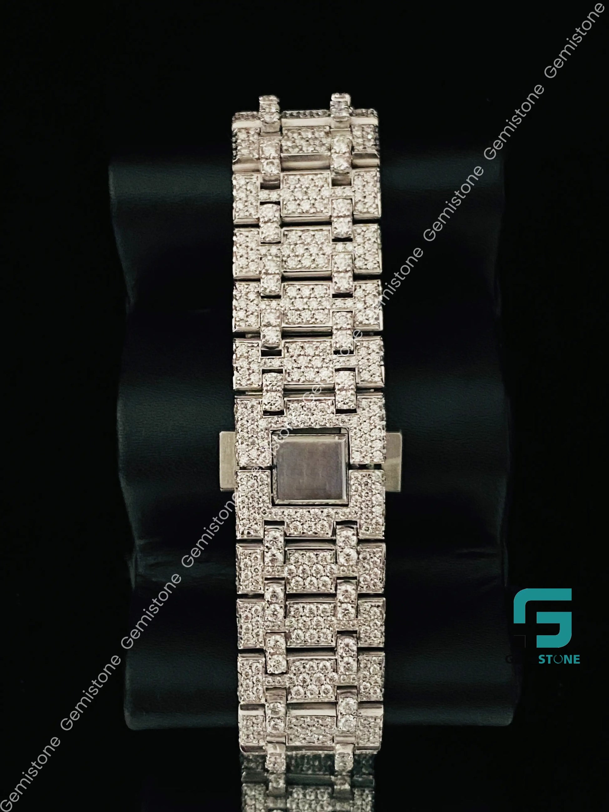 Luxury Black Dial Moissanite watch