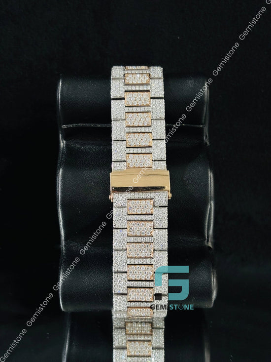 Luxury Moissanite Hip Hop Dual Tone Watch