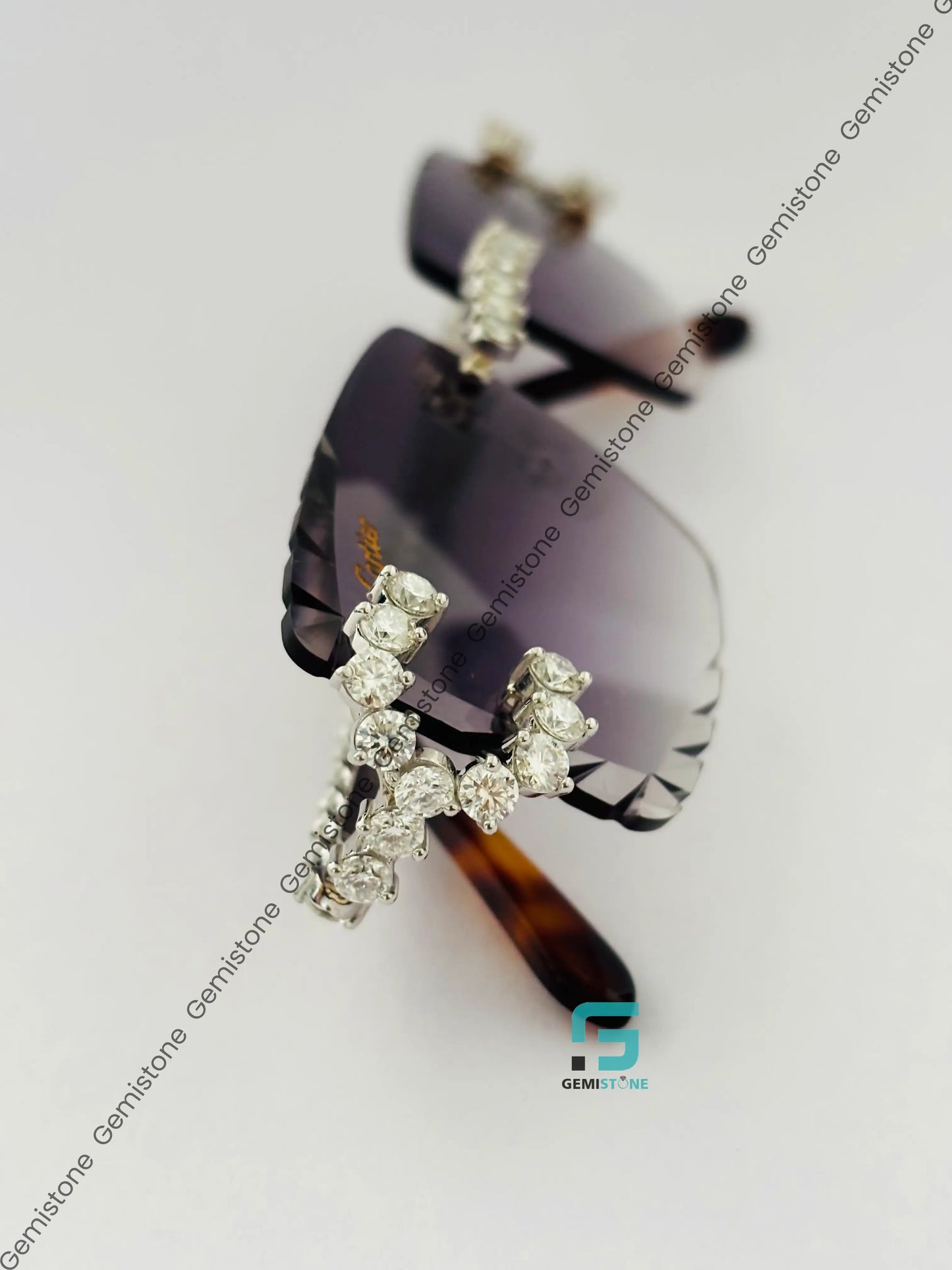 Luxury Rimless Purple Gradient Sunglasses