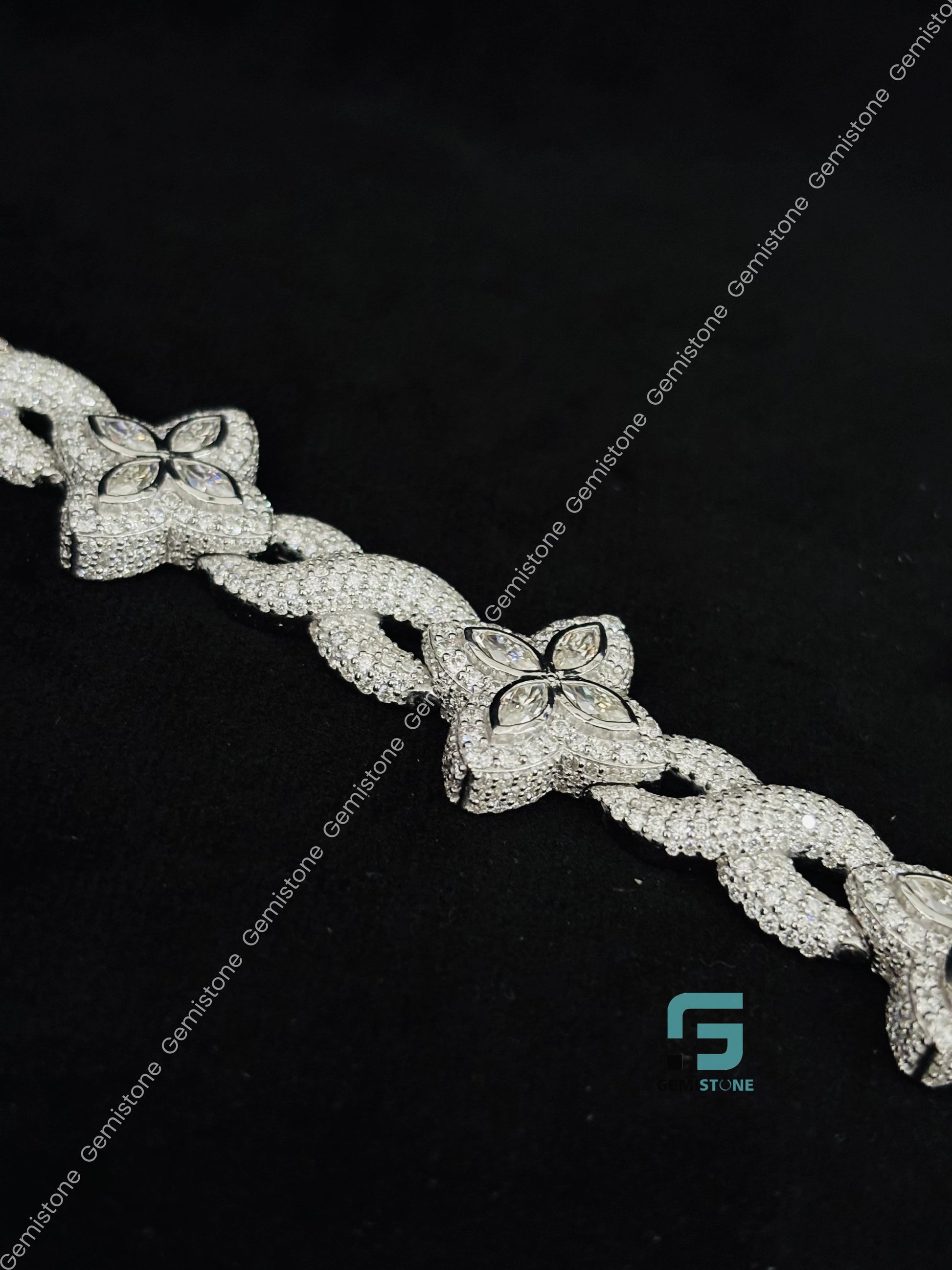 Marquise Moissanite Iced Out Bracelet