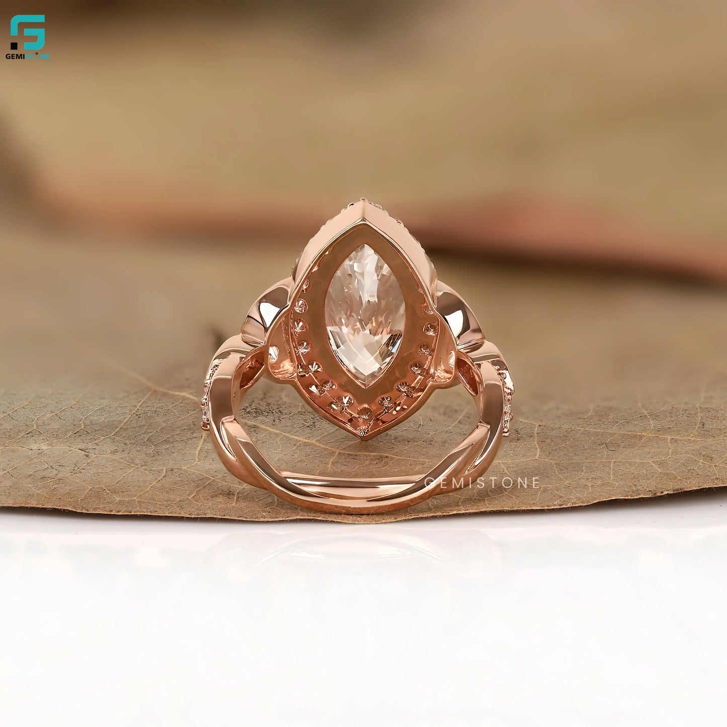 Marquise Nature Inspired Lab Diamond Ring