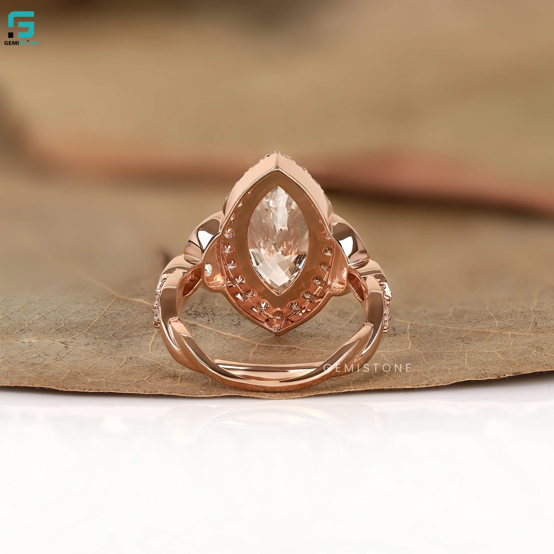 Marquise Nature Inspired Lab Diamond Ring