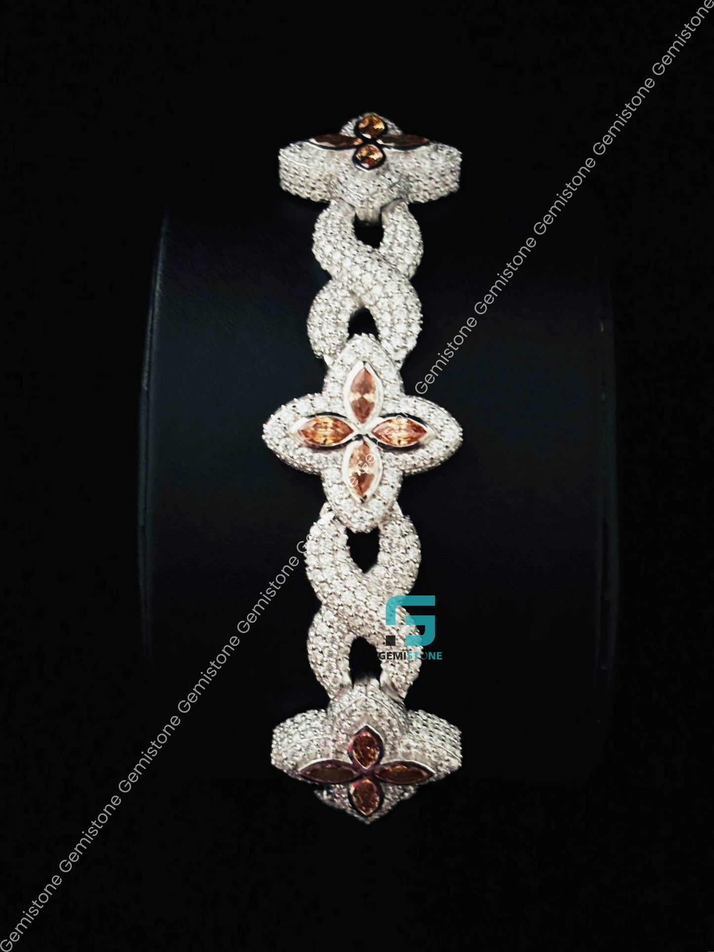 Marquise Studded Moissanite Bracelet