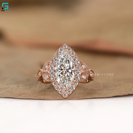 Marquise Vintage Diamond Wedding Ring