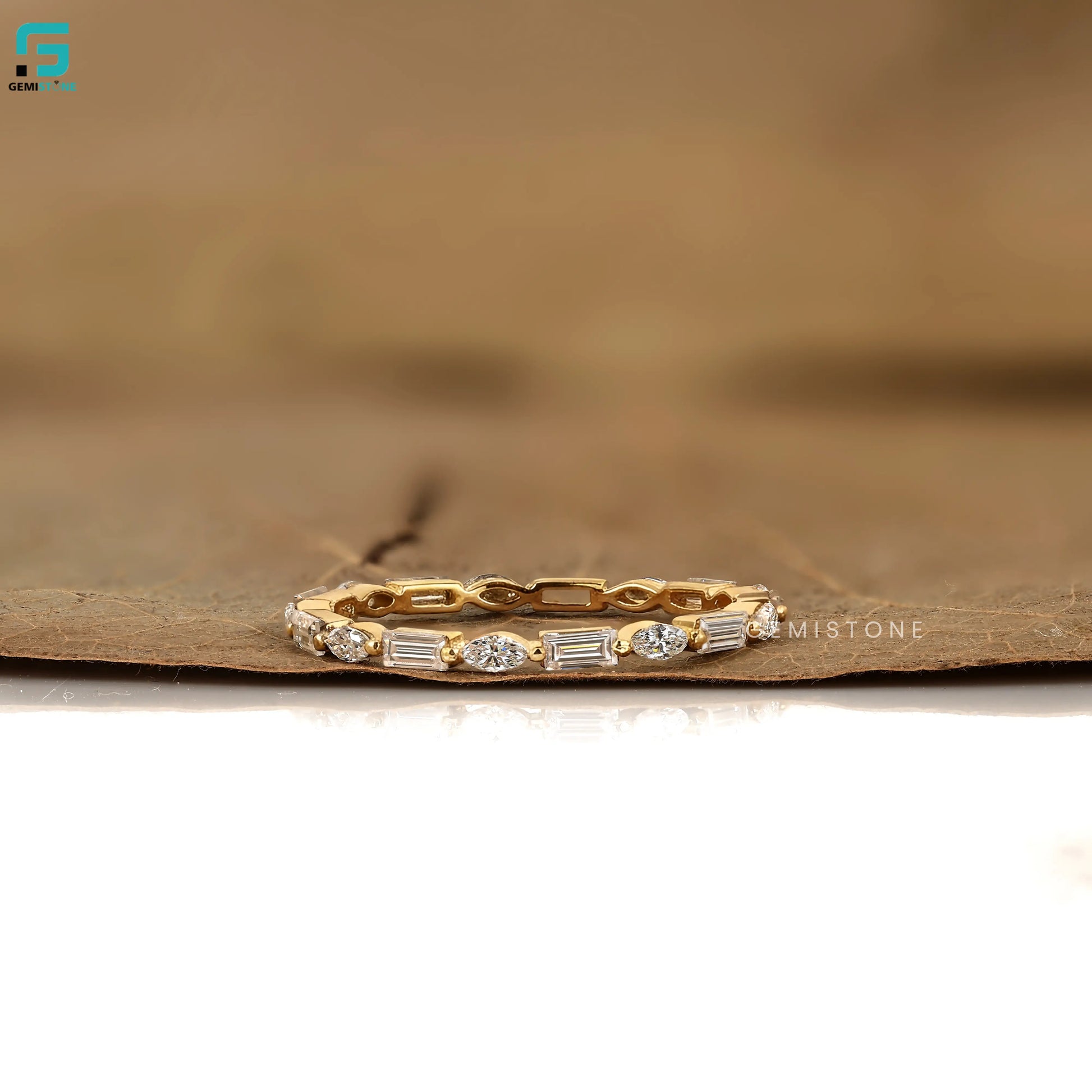 Marquise_ Baguette Cut Lab Diamond Eternity Wedding Band For Women