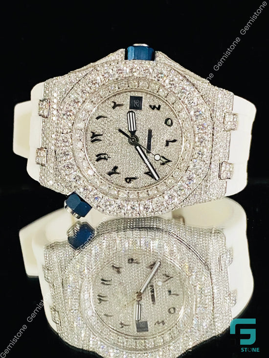 Men Big Bezel Moissanite Watch