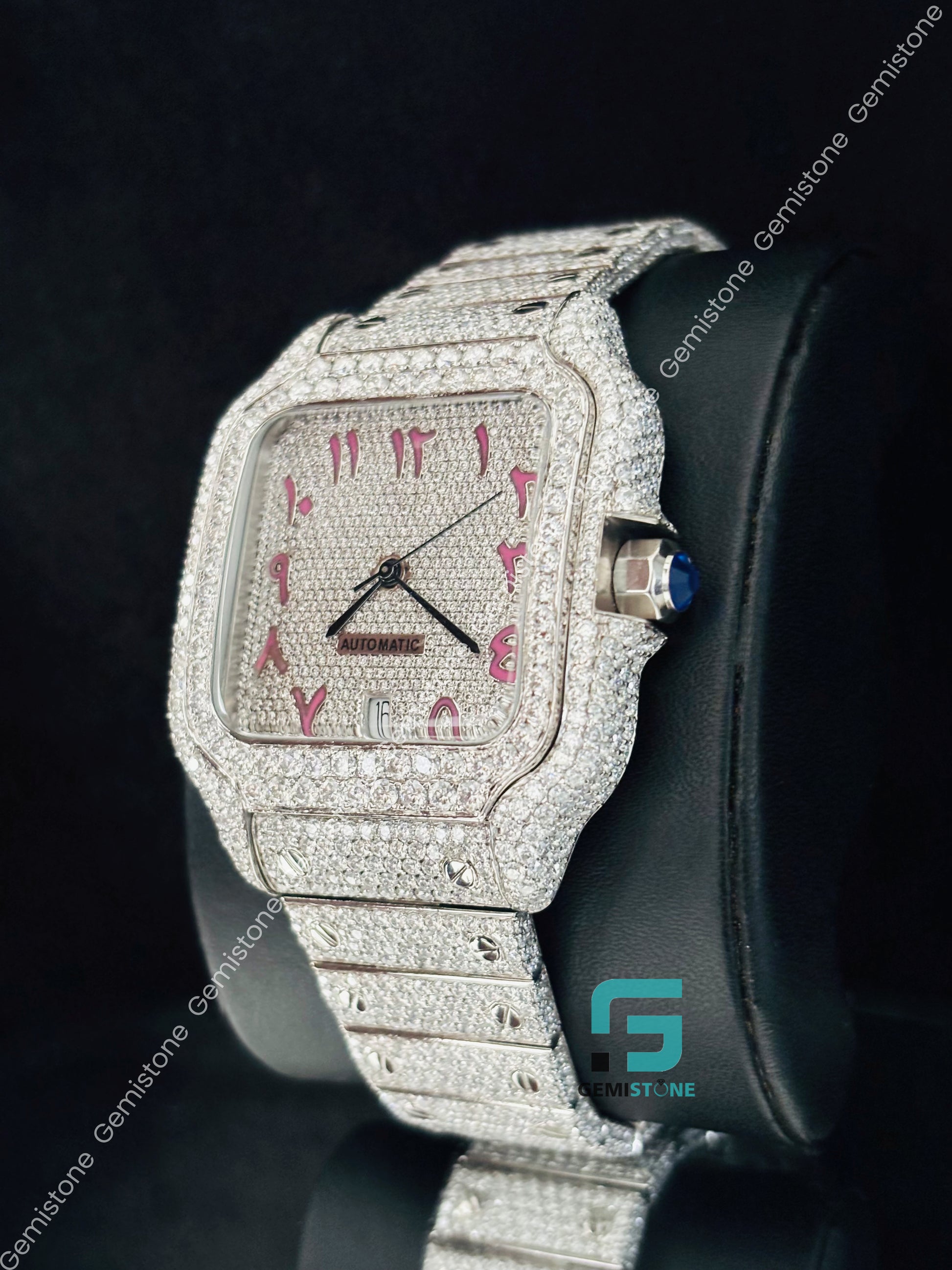 Men Fully Studded Rapper Moissanite Watch