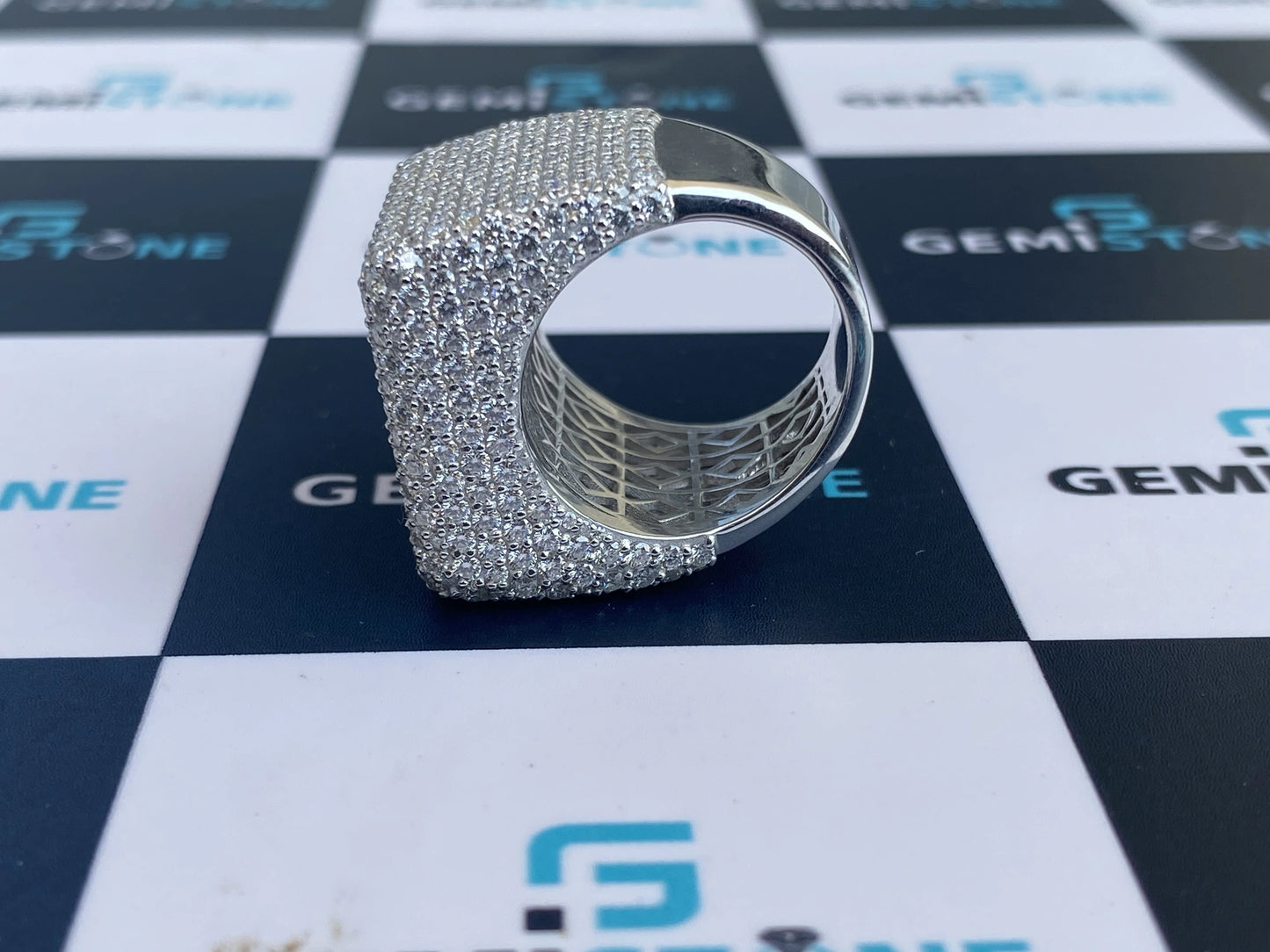 Men Moissanite Iced Out Ring