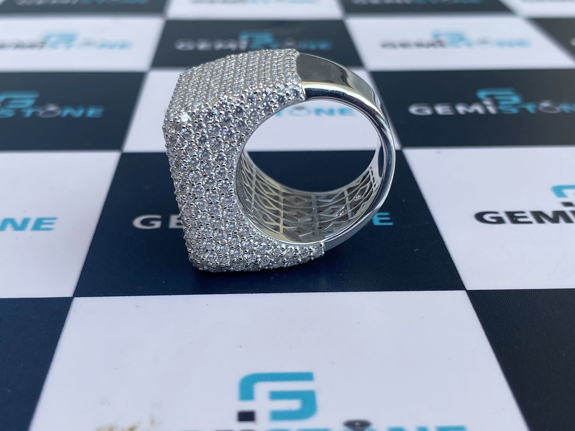 Men Moissanite Iced Out Ring