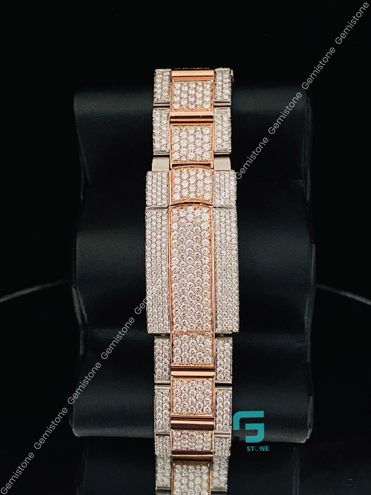 Men's Rose Gold Plated Moissanite Watch