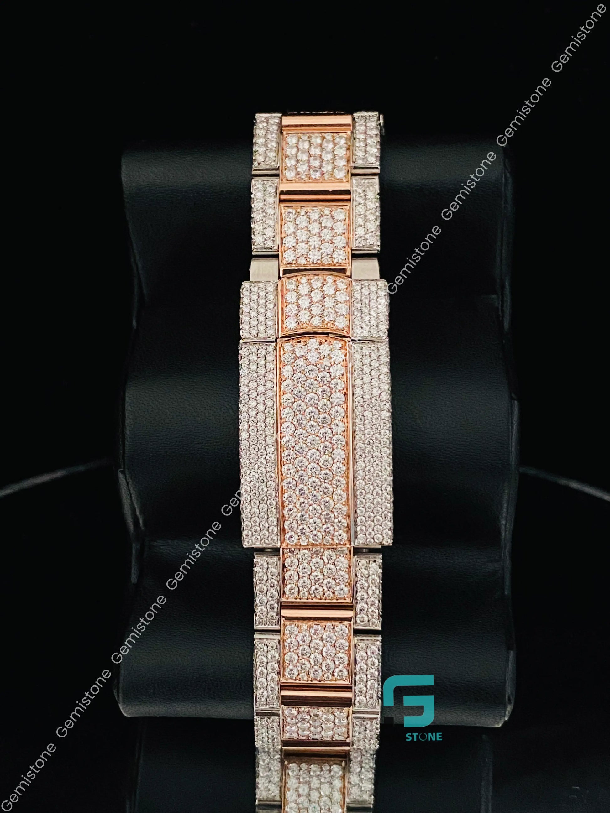 Men's Rose Gold Plated Moissanite Watch