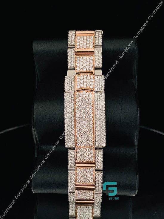 Men's Rose Gold Plated Moissanite Watch