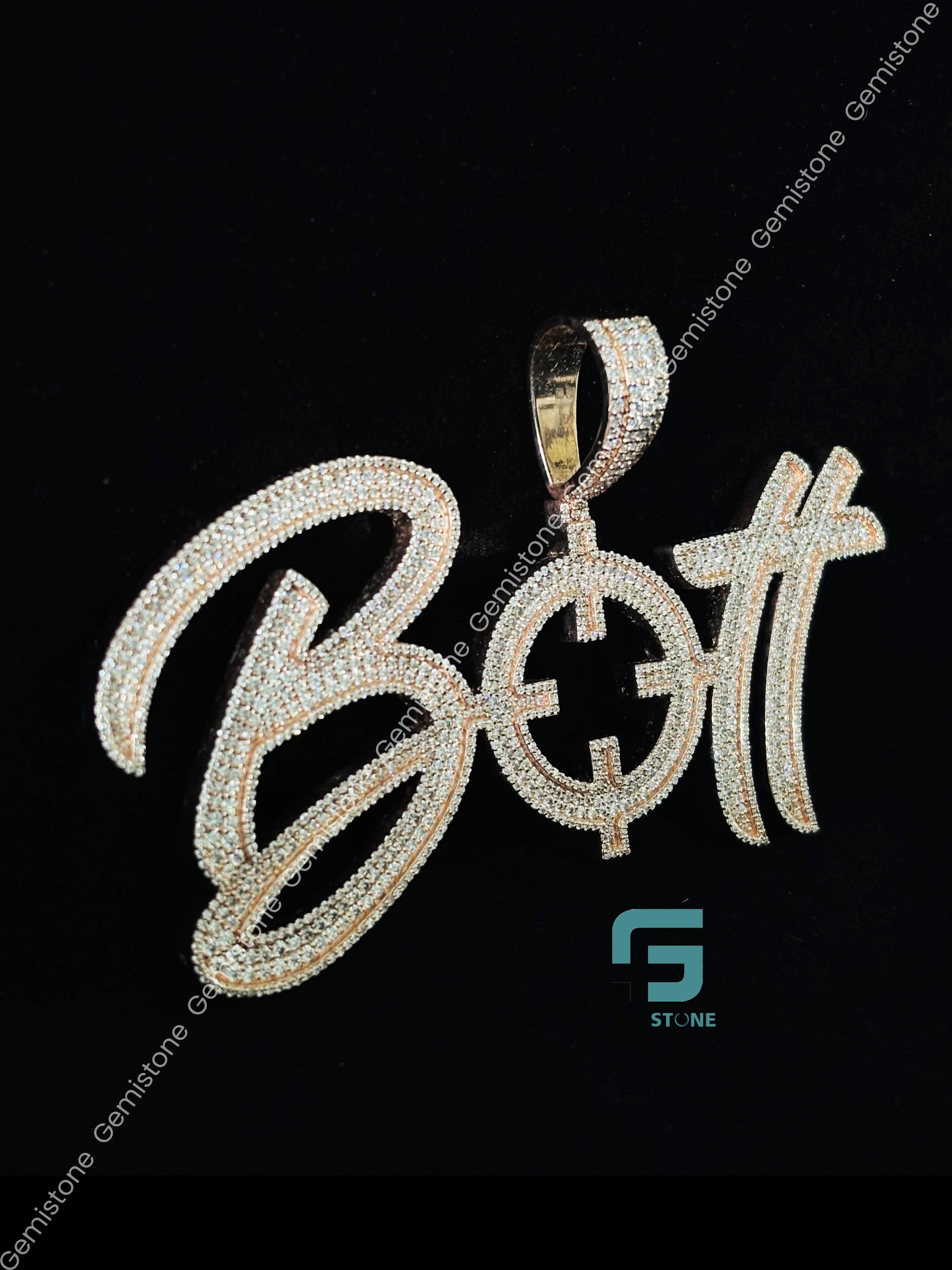 Men_s Custom Name Yellow Gold Plated Pendant_2