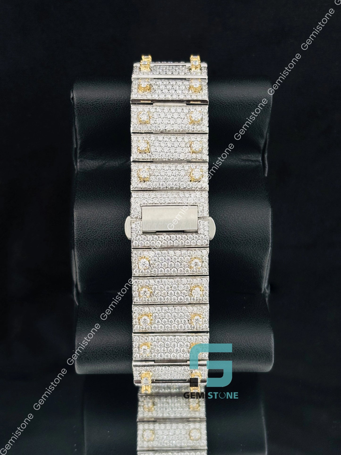 Men_s Moissanite Dual Tone Thorn Design Watch