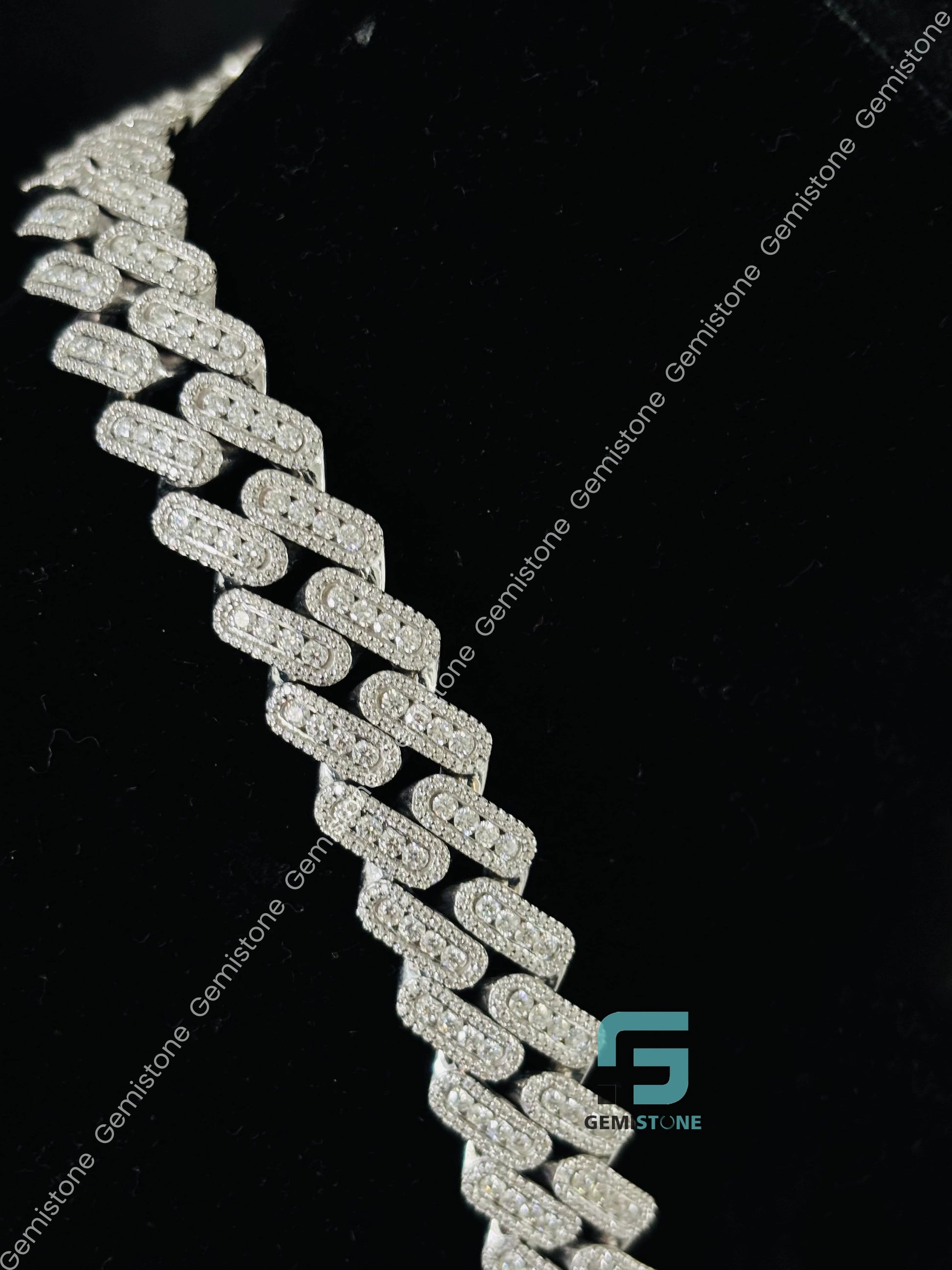Men_s Moissanite Fully Studded Cuban Chain
