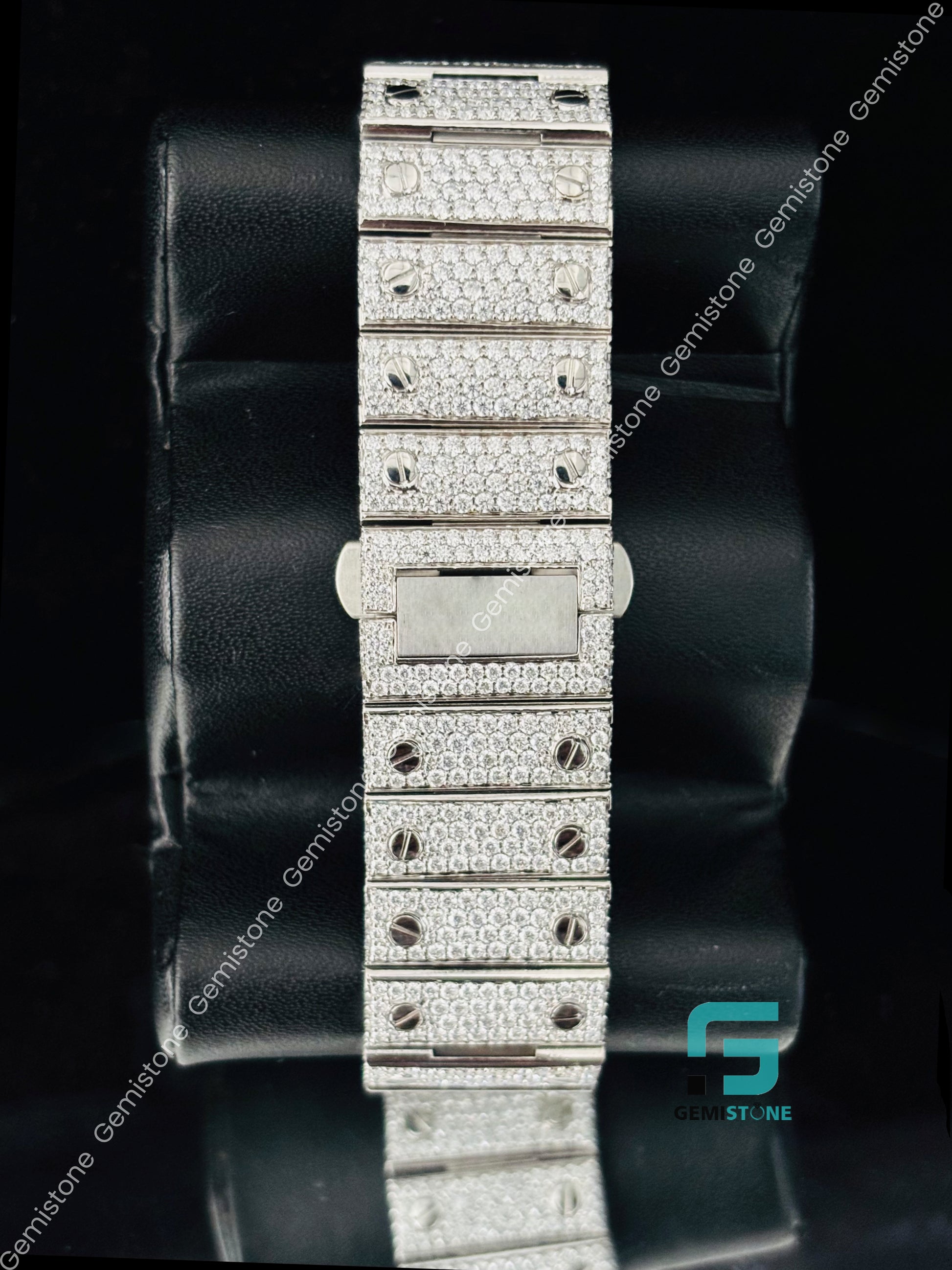 Men_s Moissanite Wrist Studded Watch