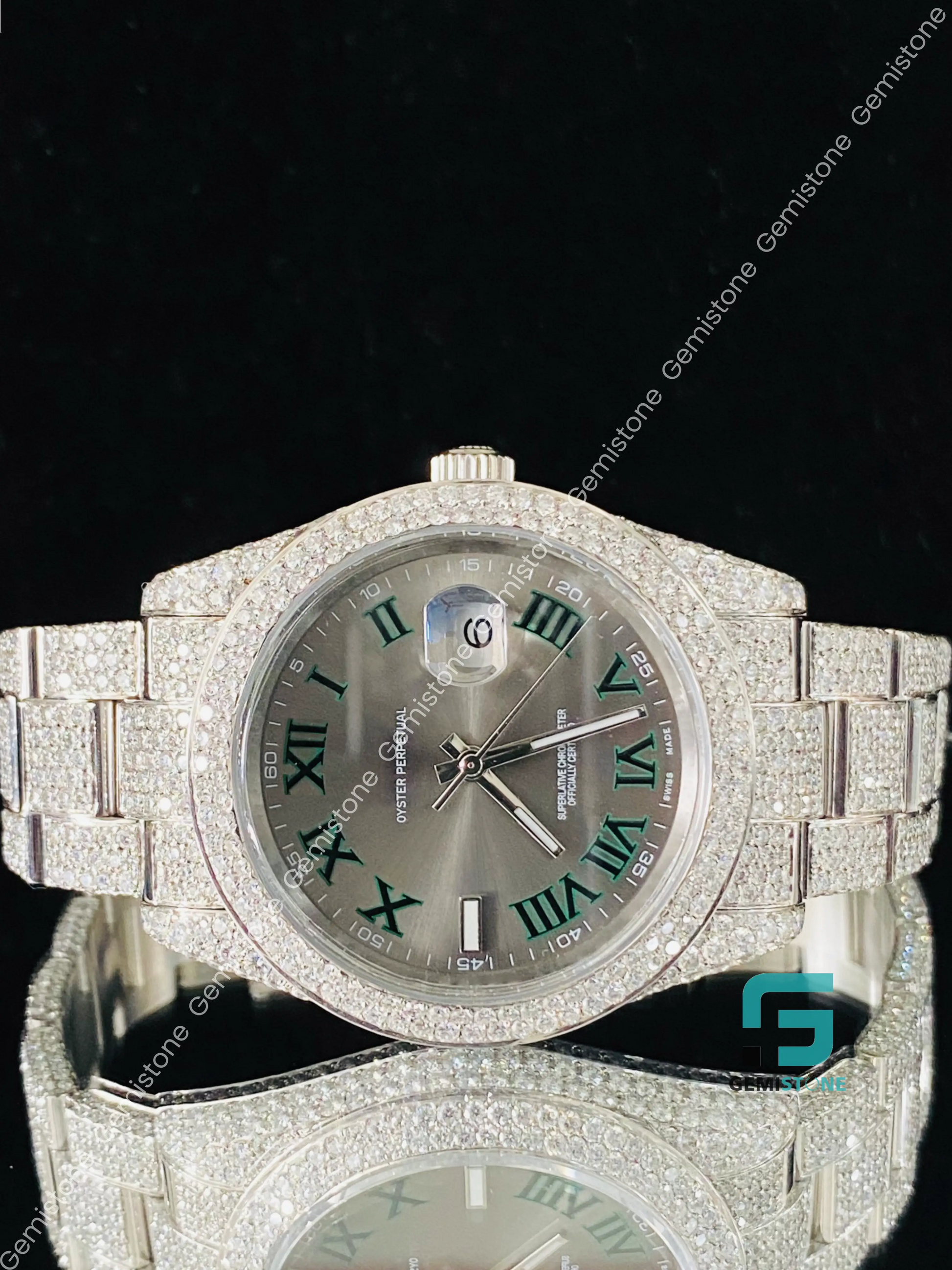Men_s Wrist Fully Ice Out Moissanite Watch