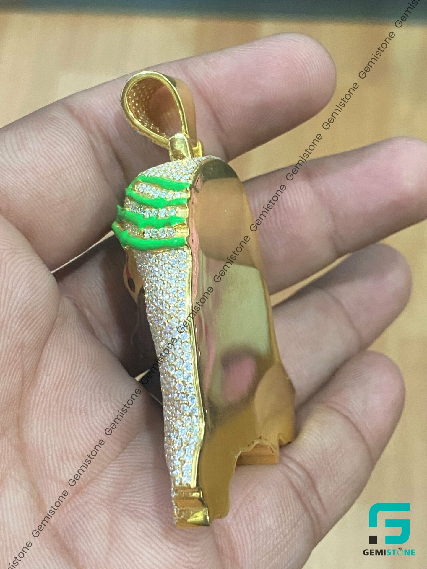 3D Iced Moissanite Jesus Head Pendant