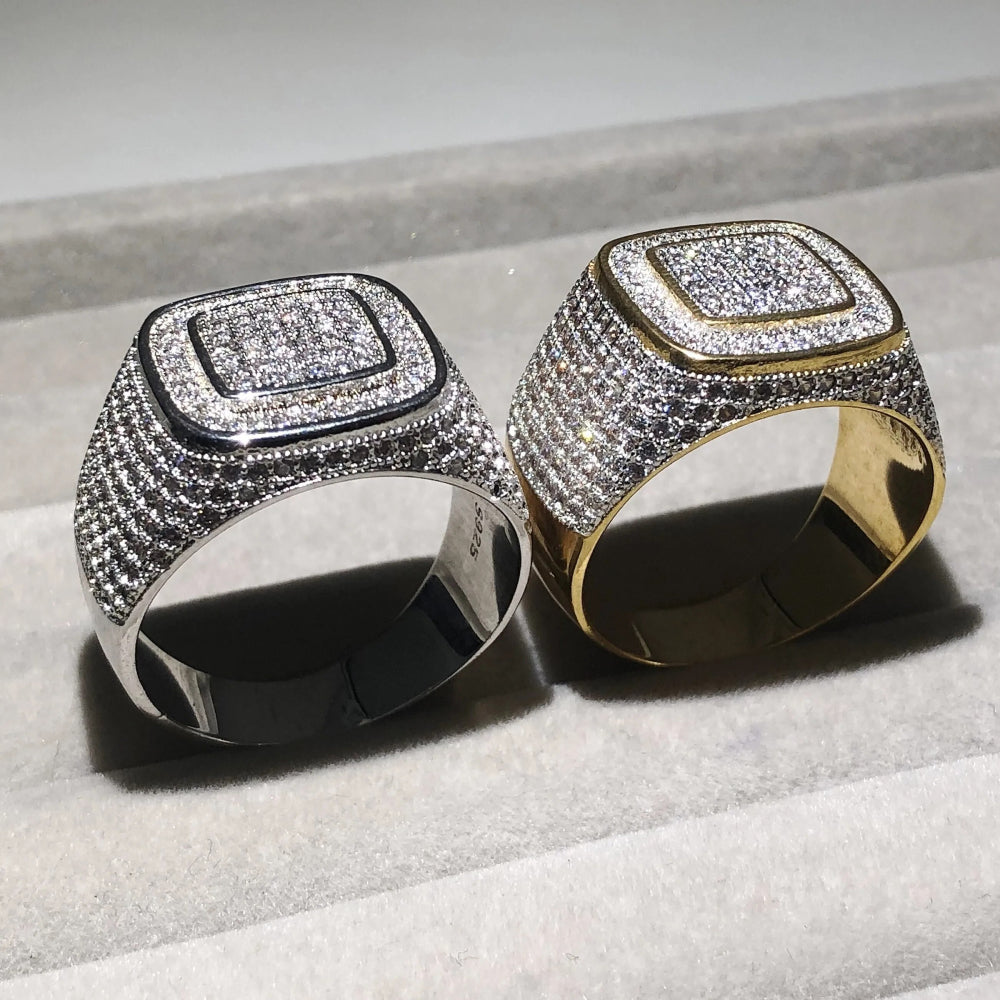 Mens-Moissanite-Signet-Ring