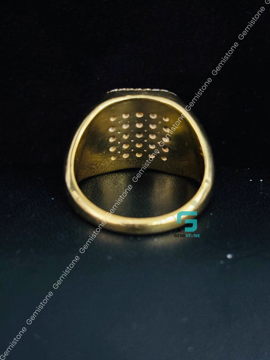 925 Silver Iced Out Moissanite Hip Hop Signet Ring for Men