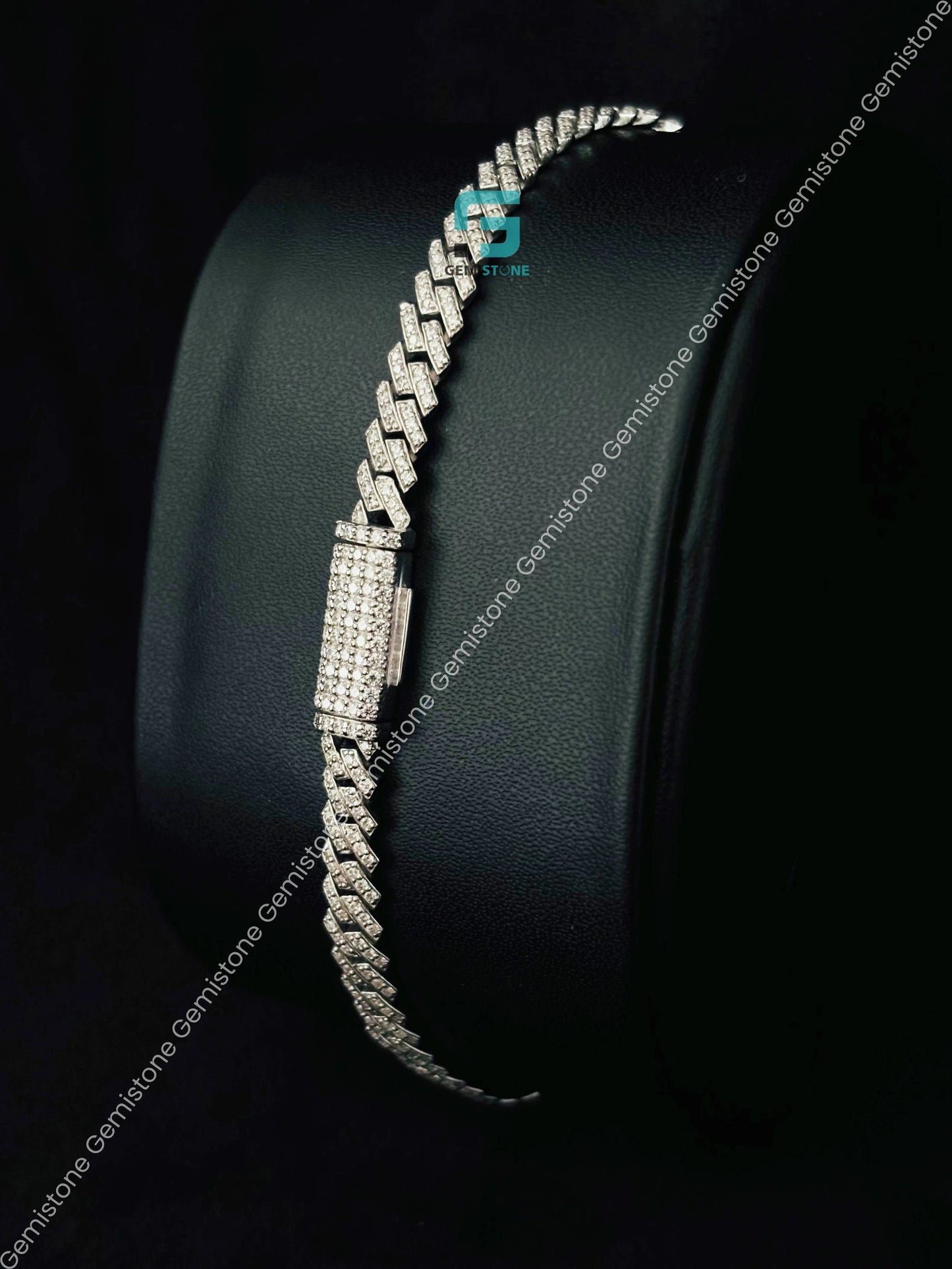 Miami Cuban Link Iced Out Moissanite Bracelet