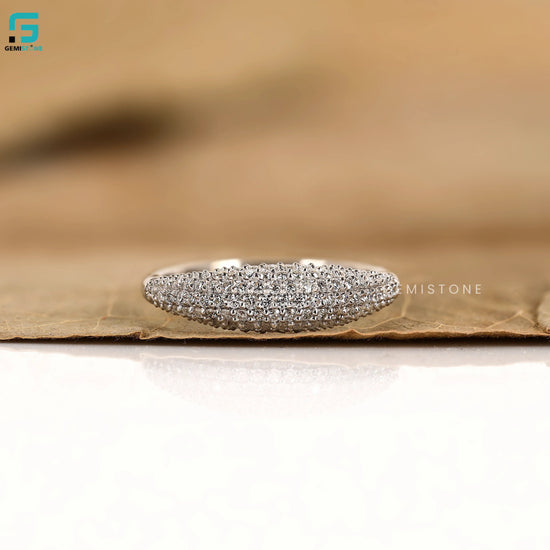 Micro Pave Lab Grown Diamond Dome Ring
