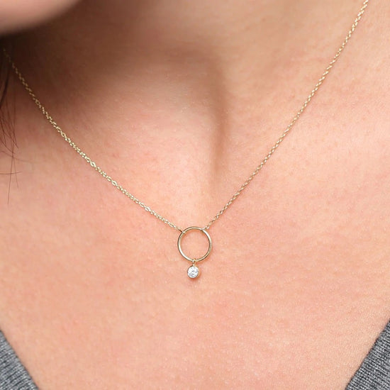 Minimalist Eternity Circle Diamond Necklace