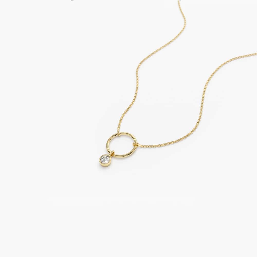 Minimalist Eternity Circle Diamond Necklace